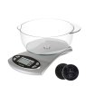 Salter Electronic Kitchen Scale with Jug in Silver with jug on the scales