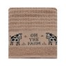 Brown On The Farm Tea Towel on a white background