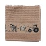 Brown On The Farm Tea Towel on a white background different angles