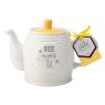 The English Tableware Company Bee Happy Teapot on a white background with tag