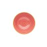 KitchenCraft Red Swirl and Black Spots Ceramic Bowl top view on a white background