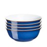 Denby Imperial Blue 12 Piece Tableware Set bowl on a white background