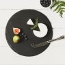 Simply Home Round Slate Cheese Board on a table with cheese and fruit