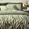 Hoem Frond Olive Abstract Cotton Rich Reversible Duvet Cover Set lifestyle close up
