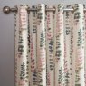 Sundour Santa Maria Flamingo Ready Made Curtain on railings close up of material