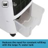 Black & Decker 7 Litre Portable 2-in-1 White Air Cooler close up of water tank