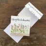 Alex Clark Thoughts and Dreams Flowers Mini Magnetic Notepad front and inside on a wooden table