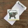 Alex Clark Treacle Cat Mini Magnetic Notepad front and inside on a wooden table