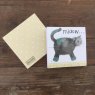 Alex Clark Treacle Cat Mini Magnetic Notepad front and back on a wooden table