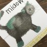 Alex Clark Treacle Cat Mini Magnetic Notepad close up of front on a wooden table