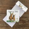 Alex Clark Notes & Tails Rabbit Mini Magnetic Notepad front and inside on a wooden table