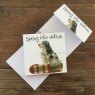 Alex Clark Spaniel Dog Mini Magnetic Notepad front and inside on a wooden table