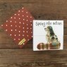 Alex Clark Spaniel Dog Mini Magnetic Notepad front and back on a wooden table