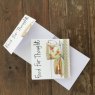 Alex Clark Food For Thought Tea & Cake Mini Magnetic Notepad inside and front on a wooden table