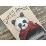 Alex Clark Panda Small Kraft Notebook close up of front cover on a wooden table