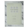 Sixtrees Georgetter Silver Plated With Grey Marble Effect Photo Frame on a white background