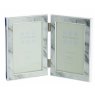 Sixtrees Georgette Silver Plated Folding Grey Marble Effect Photo Frames on a white background