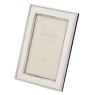 Sixtrees Abbey White Polished Silver Photo Frame side view on a white background