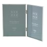 Sixtrees Cambridge Silver Plated Folding 5x7 Photo Frame for Two Pictures on a white background