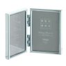 Sixtrees Cambridge Silver Plated Folding 2.5x3.5 Photo Frame for Two Pictures on a white background