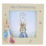 Beatrix Potter Peter Rabbit Christening Photo Frame front on a white background
