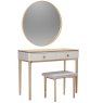anders oak stool with dressing table and mirror