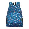 Eco Chic Navy Floral Classic Backpack front view on a white background