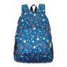 Eco Chic Navy Floral Classic Backpack front view on a white background