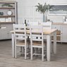 Derwent Grey 1.2m Table and 4 Wooden Ladder Back Chairs lifestyle image of the table and chairs