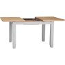 Derwent Grey 1.2m Table and 4 Wooden Cross Back Chairs table opened up on a white background