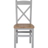 Derwent Grey Wooden Cross Back Chair front angle of the chair on a white background