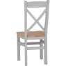 Derwent Grey Wooden Cross Back Chair back angle of the chair on a white background