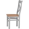 Derwent Grey Wooden Cross Back Chair side angle of the chair on a white background
