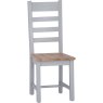 Derwent Grey Wooden Ladder Back Chair front angle of the chair on a white background