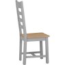 Derwent Grey Wooden Ladder Back Chair side angle of the chair on a white background