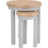 Derwent Grey Round Nest of 2 Tables image of the tables stacked together on a white background
