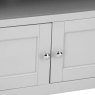 Derwent Grey Corner TV Unit close up of the cupboard doors on a white background