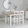 Aldiss Own Derwent White 1.2m Table and 4 Fabric Cross Back Chairs