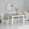 Aldiss Own Derwent White 1.2m Table and 6 Wooden Cross Back Chairs