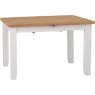 Derwent White 1.8m Table and 4 Wooden Ladder Back Chairs regular length of the table on a white background