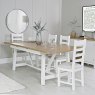 Aldiss Own Derwent White 1.8m Table and 4 Wooden Ladder Back Chairs