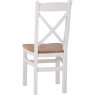 Derwent White Wooden Cross Back Chair back angle of the chair on a white background