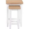 Derwent White Nest of 2 Tables tables stacked together on a white background