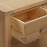 Silverdale Oak 3 Over 4 Chest of Drawers close up of open drawer