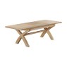 Silverdale 1.8m Extendable Table With Crossed Legs angled view of the table on a white background