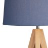 Wooden Tripod Lamp Denim Detail