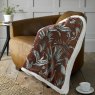 Deyongs Crane Dance Sherpa Reverse Throw Cinnamon on Chair Lifestyle