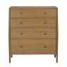Ercol Winslow 4 Drawer Chest front view of the chest of drawers on a white background