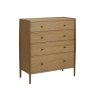 Ercol Winslow 4 Drawer Chest side angle of the chest of drawers on a white background