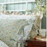 Laura Ashley Loveston Blue Duvet Cover Set lifestyle image close up of the pillows
